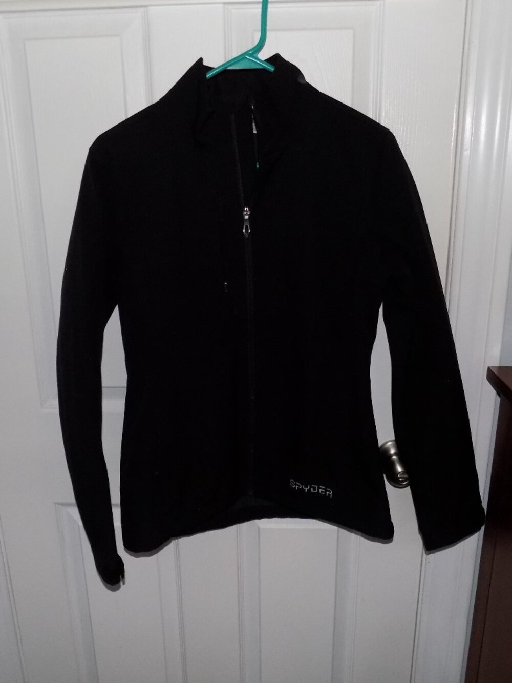 Spyder Jacket Womens Size 8 Medium Black Full Zip Soft Shell Mock Neck, READ...